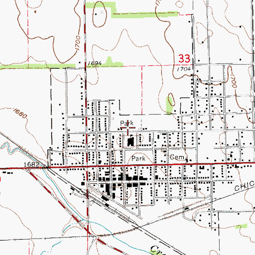 Topographic Map of Plainview Elementary School, NE
