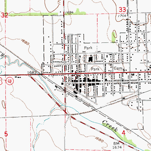 Topographic Map of Plainview Carnegie Library, NE