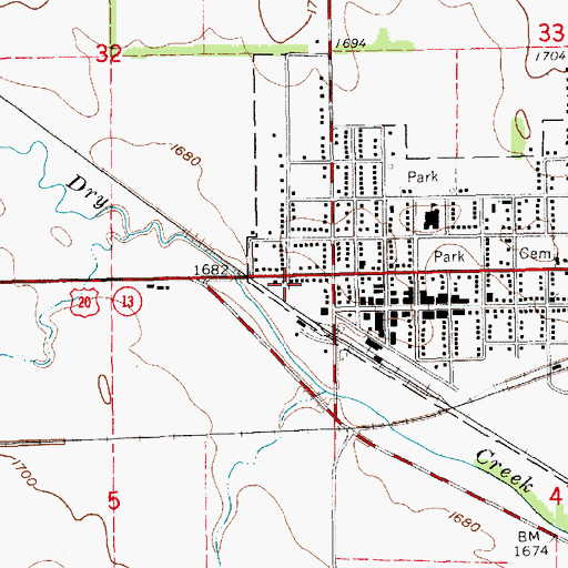Topographic Map of Plainview Fire Department, NE