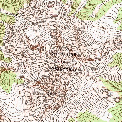 Topographic Map of Sunshine Mountain, CO
