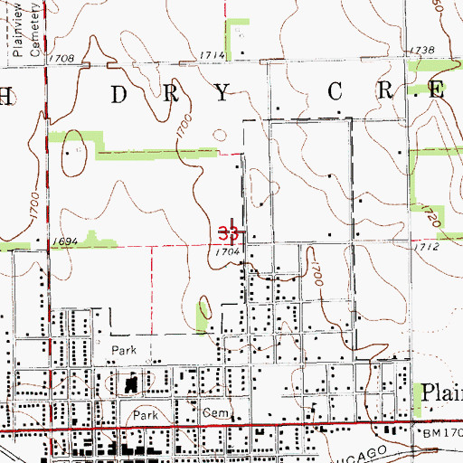 Topographic Map of Plainview Public Hospital, NE
