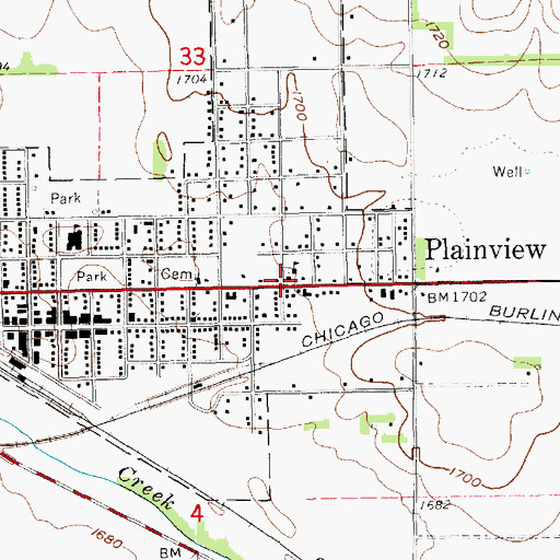 Topographic Map of Zion Lutheran Church, NE