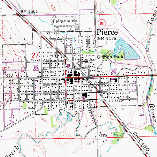 Topographic Map of Pierce Dental Office, NE