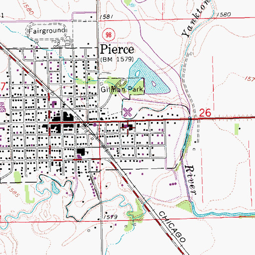 Topographic Map of Zion Lutheran Church, NE