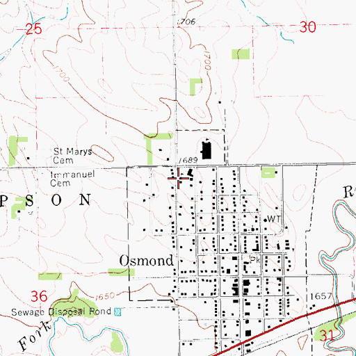 Topographic Map of Immanuel Lutheran Preschool, NE