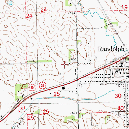 Topographic Map of West Randolph (historical), NE