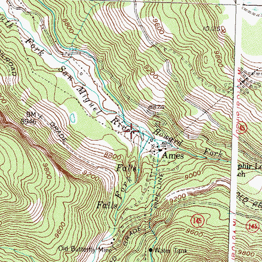 Topographic Map of Howard Fork, CO