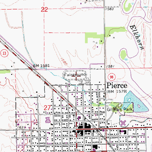 Topographic Map of Pierce County Fairgrounds, NE