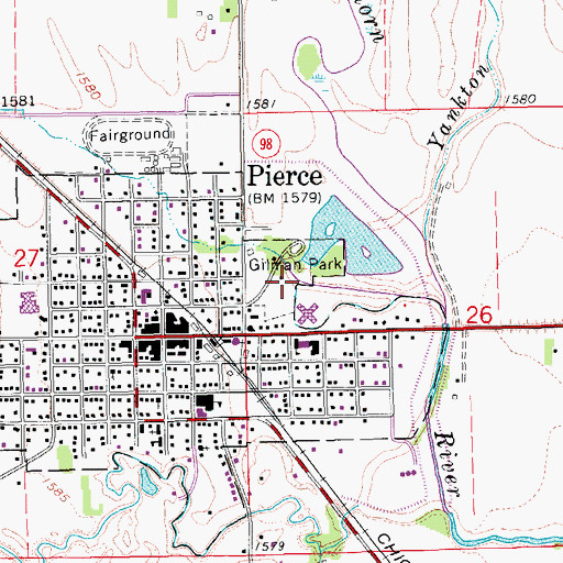Topographic Map of Gilman Park Campground, NE