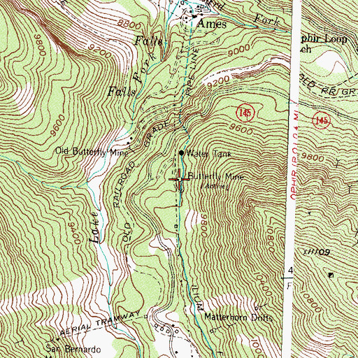 Topographic Map of Butterfly Mine, CO