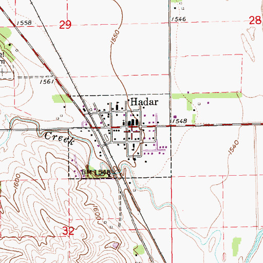 Topographic Map of Hadar Public School, NE