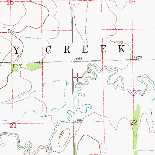 Topographic Map of Township of South Dry Creek, NE