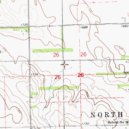 Topographic Map of Township of North Dry Creek, NE