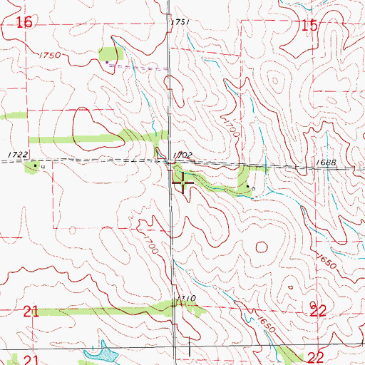 Topographic Map of Township of Cleveland, NE