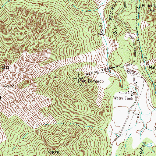 Topographic Map of San Bernardo Mine, CO