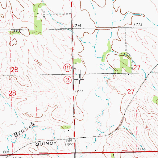 Topographic Map of Township of Plum Creek, NE