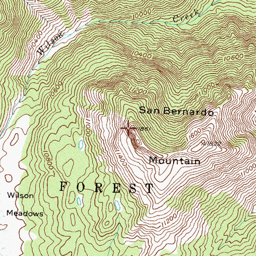Topographic Map of San Bernardo Mountain, CO