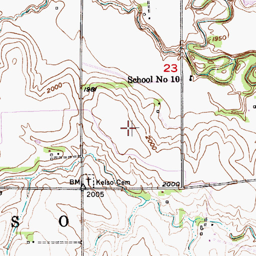 Topographic Map of Township of Kelso, NE