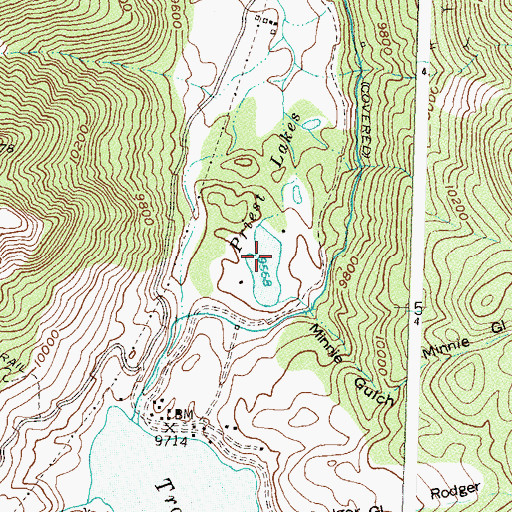Topographic Map of Priest Lakes, CO