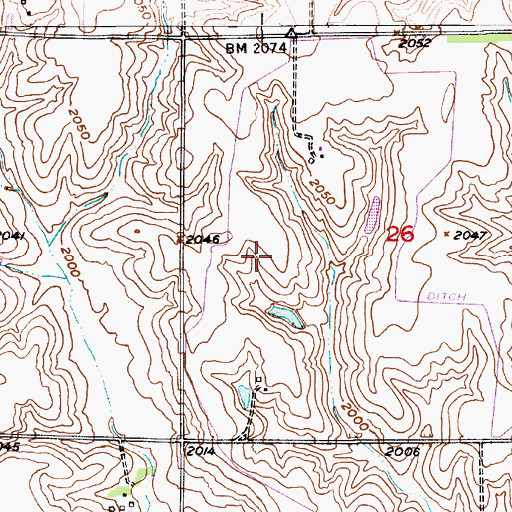 Topographic Map of Township of Posen, NE