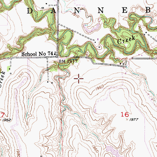 Topographic Map of Township of Dannebrog, NE