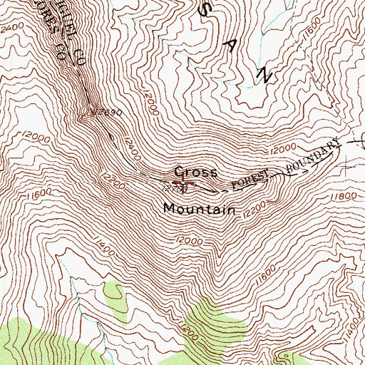 Topographic Map of Cross Mountain, CO