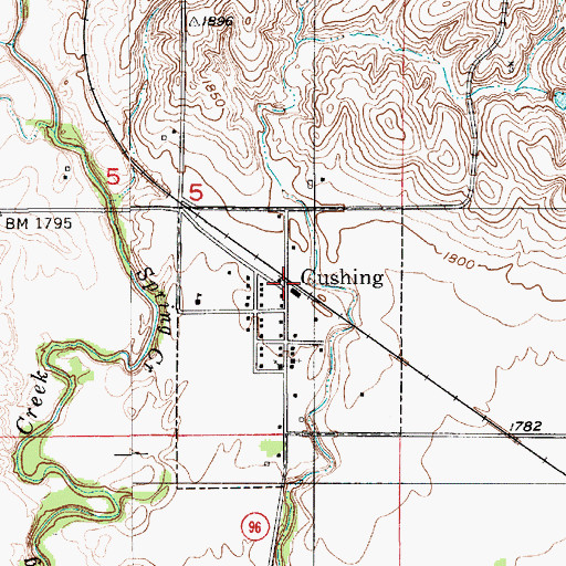 Topographic Map of Cushing Post Office (historical), NE