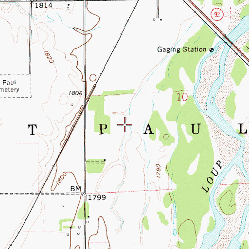 Topographic Map of Saint Paul Country Club, NE