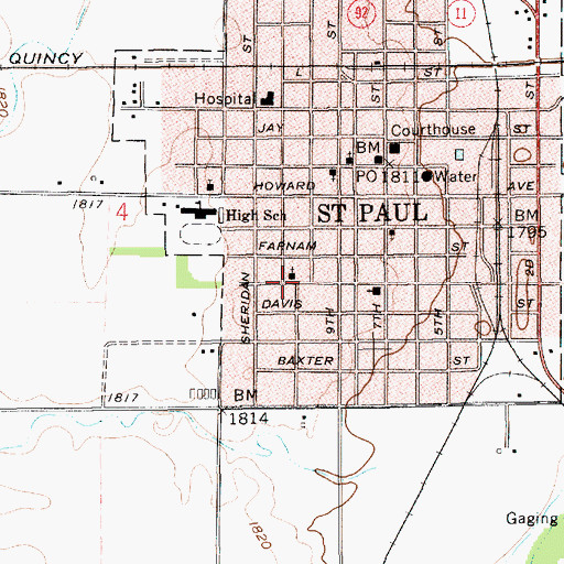 Topographic Map of Christ Lutheran Church, NE