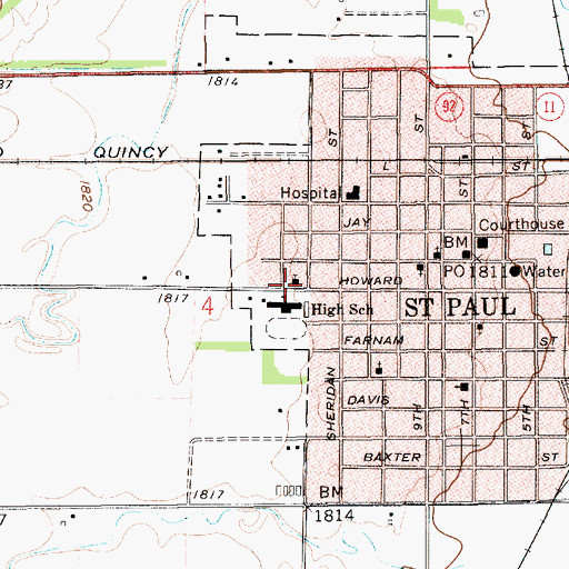 Topographic Map of Saint Marks Lutheran Church, NE