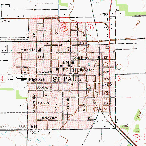 Topographic Map of Happy Church, NE