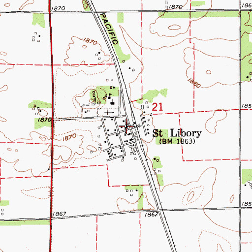 Topographic Map of Saint Liborys Catholic Church, NE
