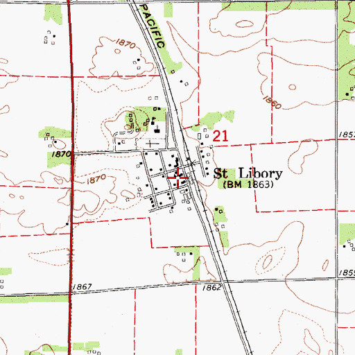 Topographic Map of Saint Libory Post Office, NE