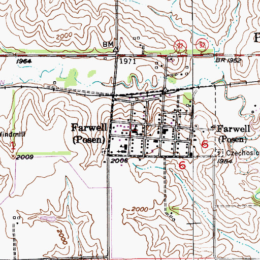 Topographic Map of Farwell Public School, NE