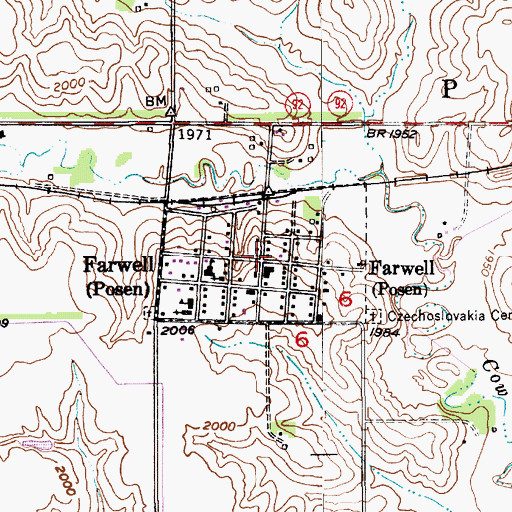 Topographic Map of Farwell Post Office, NE