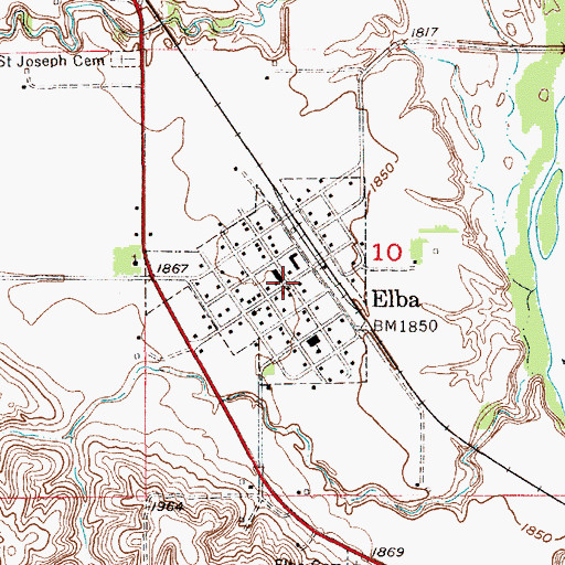 Topographic Map of United Methodist Church, NE