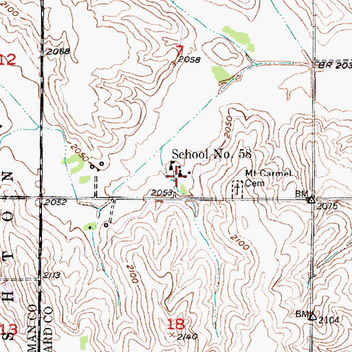 Topographic Map of Our Lady of Mount Carmel Church, NE