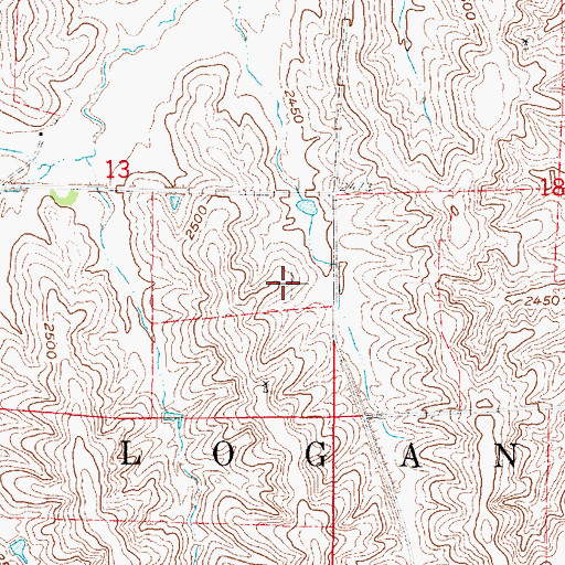 Topographic Map of Township of Logan, NE