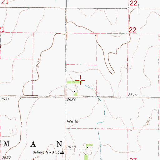 Topographic Map of Township of German, NE