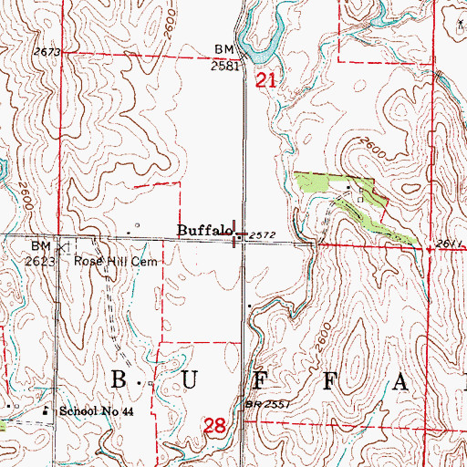 Topographic Map of Buffalo Post Office (historical), NE
