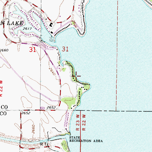 Topographic Map of Bass Bay, NE