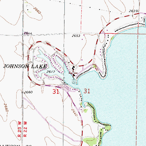 Topographic Map of JJs Marina and Campgrounds, NE