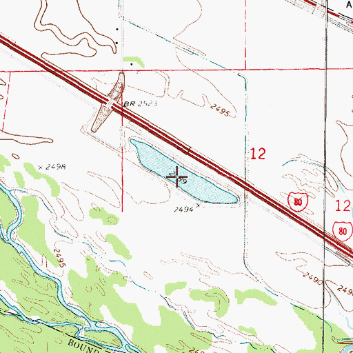 Topographic Map of West Cozad Lake, NE