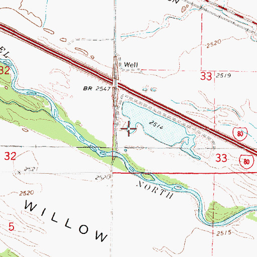 Topographic Map of Willow Island State Wildlife Management Area, NE