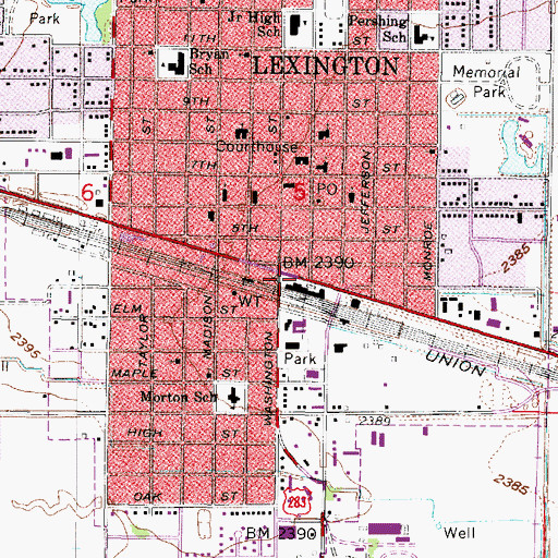 Topographic Map of Plum Creek Memorial Wall, NE