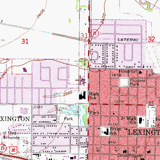 Topographic Map of Plum Creek Care Center, NE