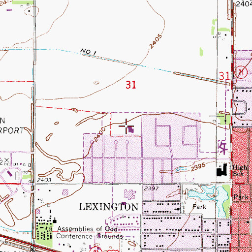 Topographic Map of Sandoz Elementary School, NE
