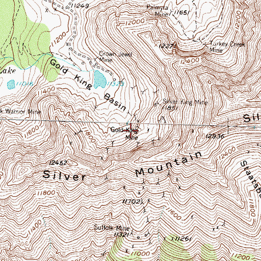Topographic Map of Gold King Mine, CO