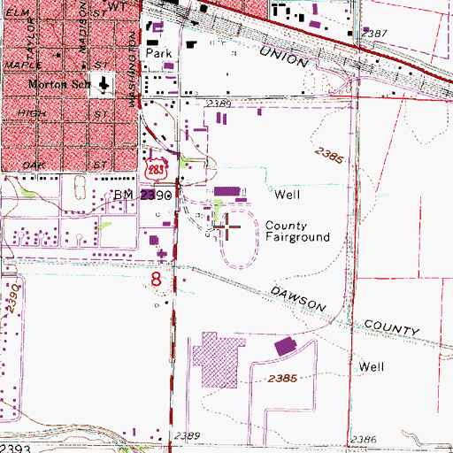 Topographic Map of Dawson County Fairgrounds, NE