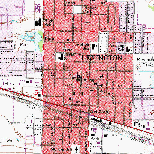 Topographic Map of First Presbyterian Church, NE